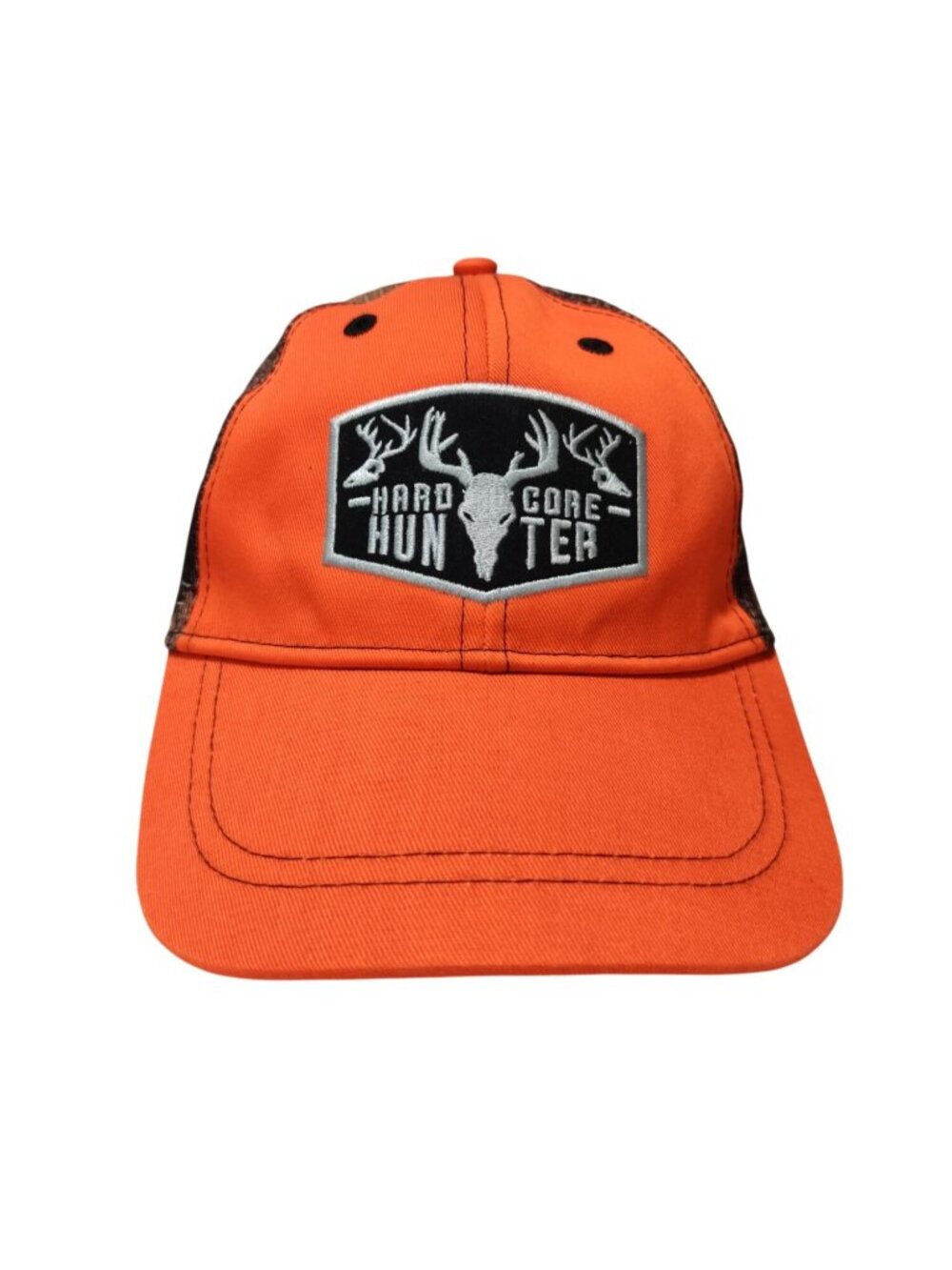 Hard Core Hunter One Size Cap Blaze Orange Camo Mesh Trucker Hat Deer Hunting